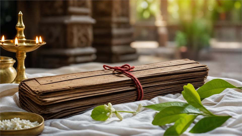 Ancient Nadi palm leaf manuscripts showing Agastiya Nadi Astrology, authentic Nadi astrology and palm leaf reading Hyderabad